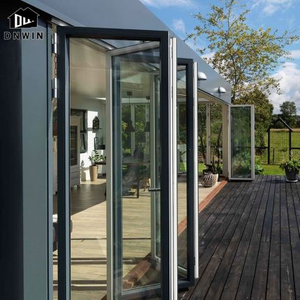 Custom exterior patio thermal aluminium folding glass doors